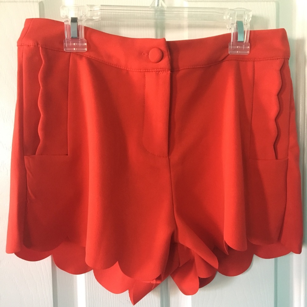 Francesca’s Red scalloped shorts